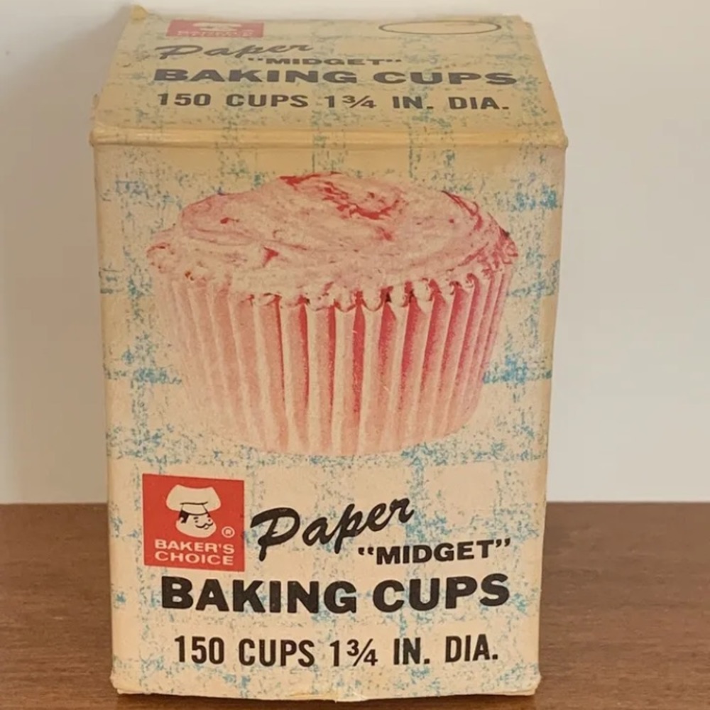 Vintage Baker's Choice Paper "MIDGET" Baking Cups Cupcake Original 50’s 60’s